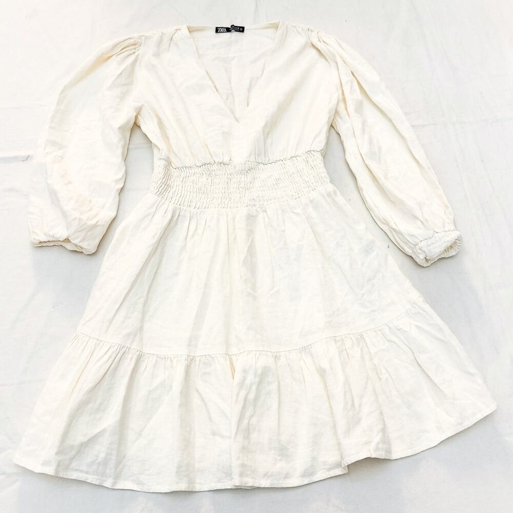 Zara Linen Fit and Flare Bohemian Style Festival Dress SIze Small